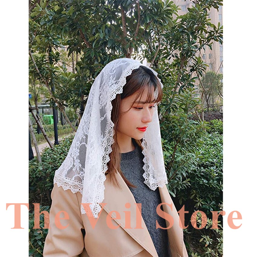 ISHSY Delle Donne Mantiglie Veli di Pizzo per la Chiesa Copricapo HeadWrap Cattolica latino di Massa Cappella Velo Mantiglia Negra de Novia 2019
