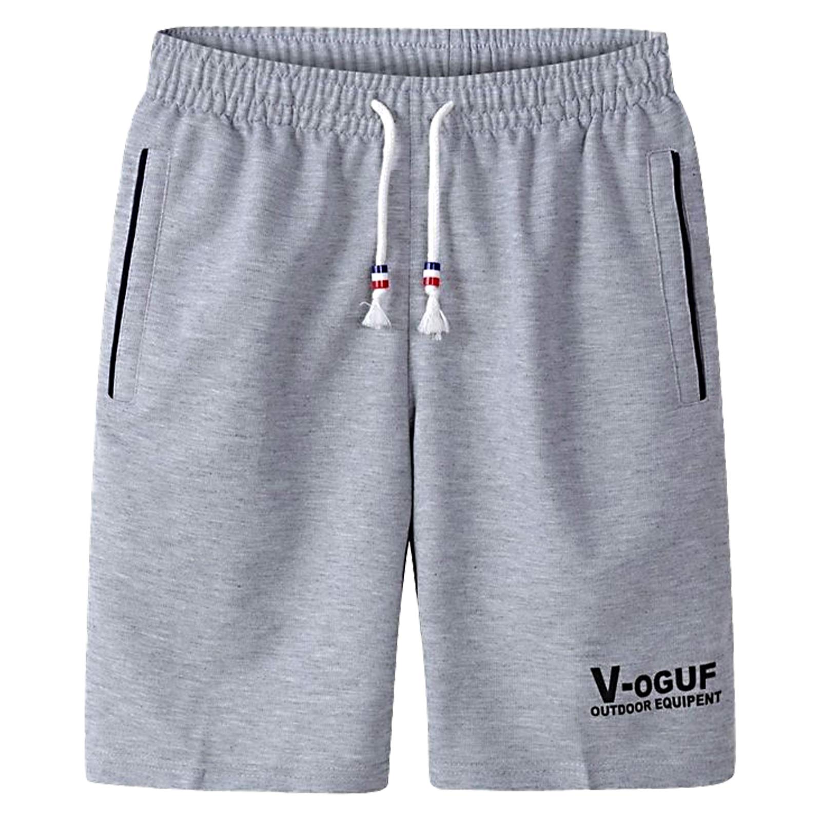 Männer Casual Fitness Laufhose Sport Boden Sommer Elastische Taille Kordelzug Knie Länge Lose Shorts Outdoor Shorts Heiße Hosen: Gray / 3XL