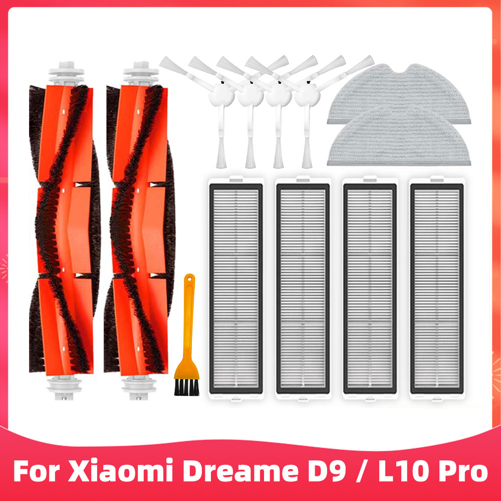 Fit For ( Dreame D9, D9 Max, L10 Pro, Trouver LDS Finder ) Roller Side Brush Mop Water Tank Filter Dust Box Accessory Part: Dark Khaki