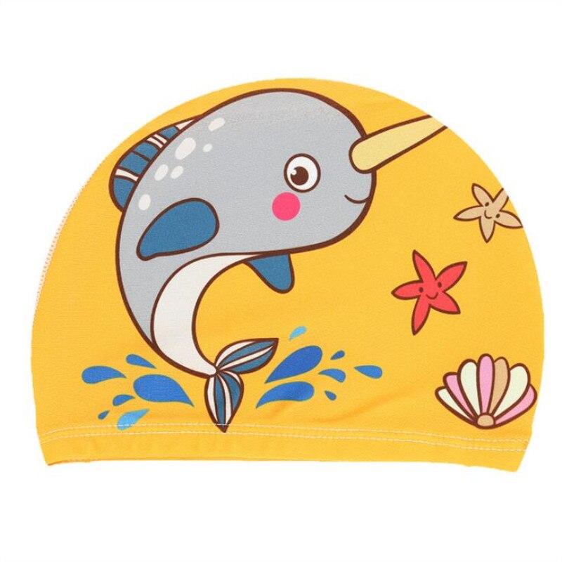 Children's Cute Cartoon Swimming Cap Ear Protection Elastic Loose Comfortable Ear Protection Swimming Cap Baby Calico Cap