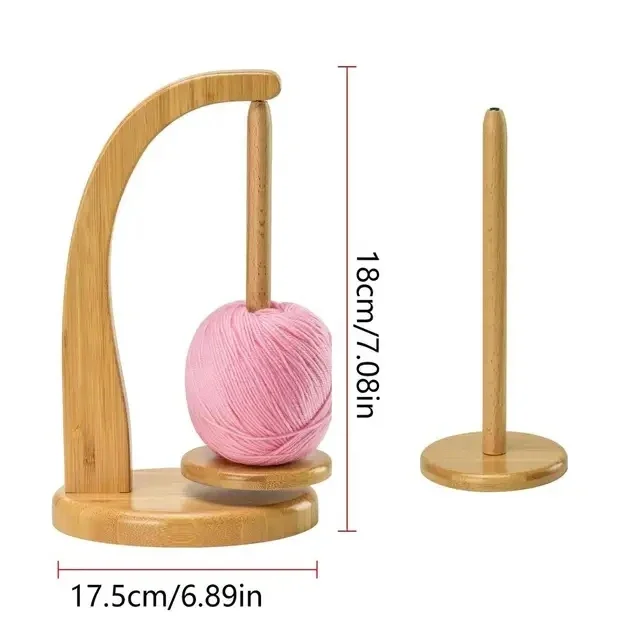 Wooden Yarn Holder Spinning Knitting Tools Crochet Yarn Holder Rotating Magnetic Thread Spool Wool Ball Winder Rotation Spinner: Light Grey