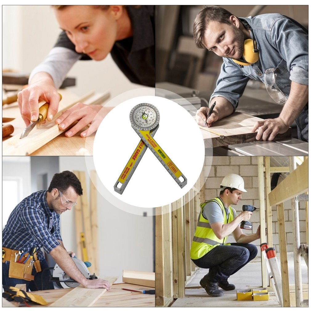 Aluminum Miter Saw Protractor Rustproof Angle Finder Scale Angle Ruler Mathematics Woodwork Measuring Tool