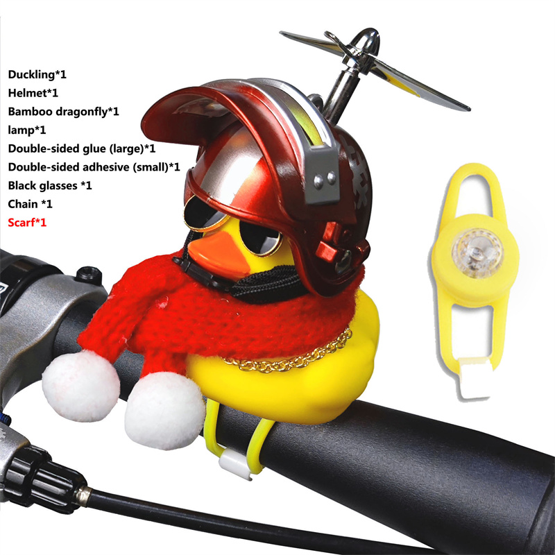 Gele Eend Fietsverlichting Bel Schattige Kleine Stuur Hoorn Lamp voor MTB Racefiets Motorhelm Rijden Fietsen Accessoires speelgoed: Donker Kaki