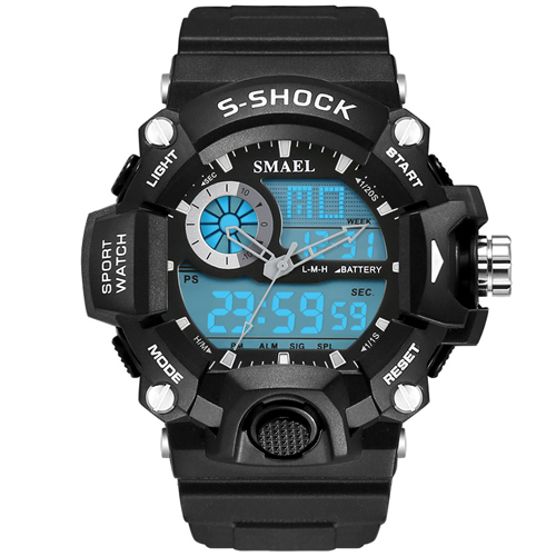 Meilleure Relojes Hombre hommes montre à Quartz numérique hommes G Sport 5 Bar étanche Quartz Led extérieur Sport montres hommes Reloj armée: Gris