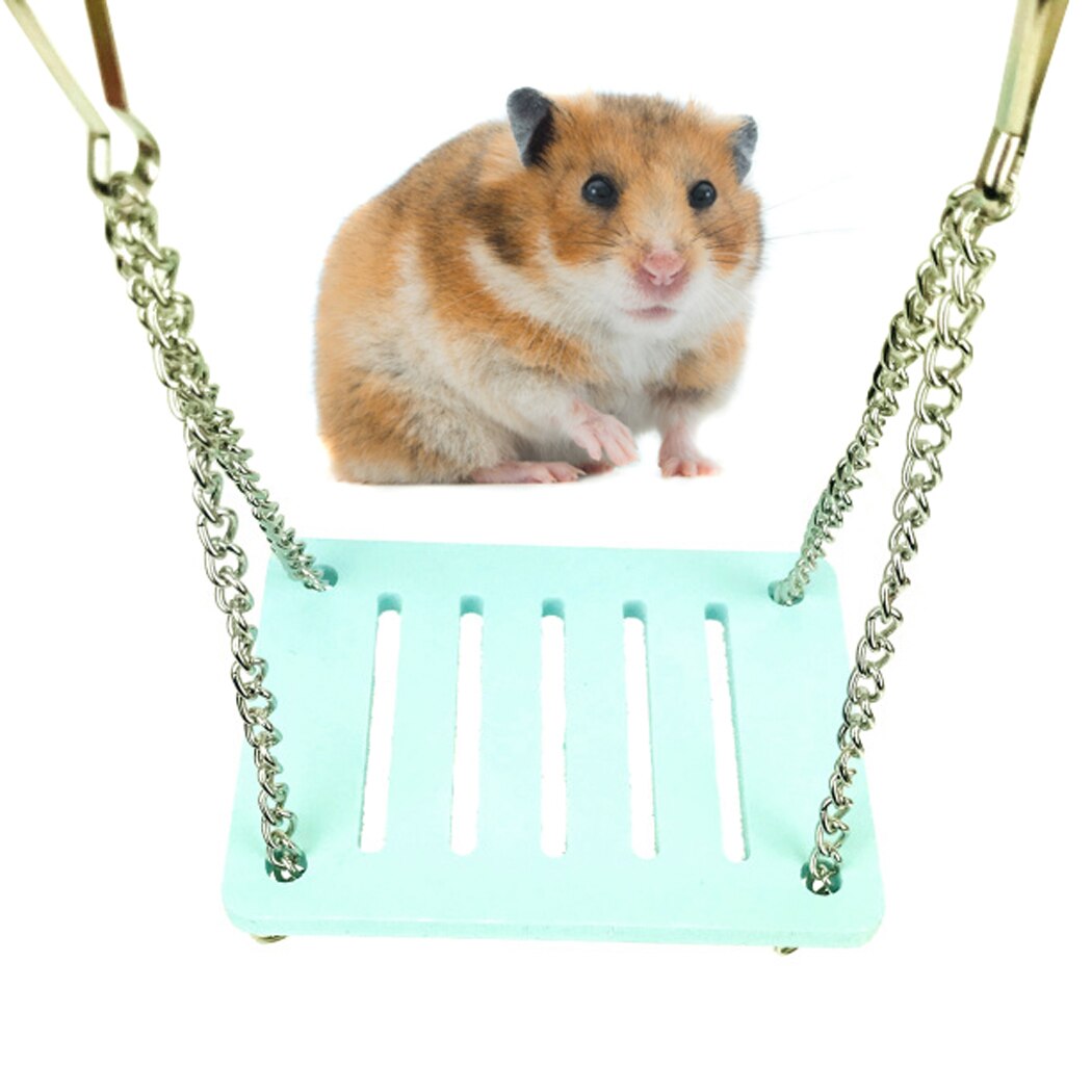 Juguete columpio para hámster, soporte colgante para conejillo de indias, jaula de juguete para ejercicio para mascotas pequeñas, con cadena de suspensión, plataforma para hámster