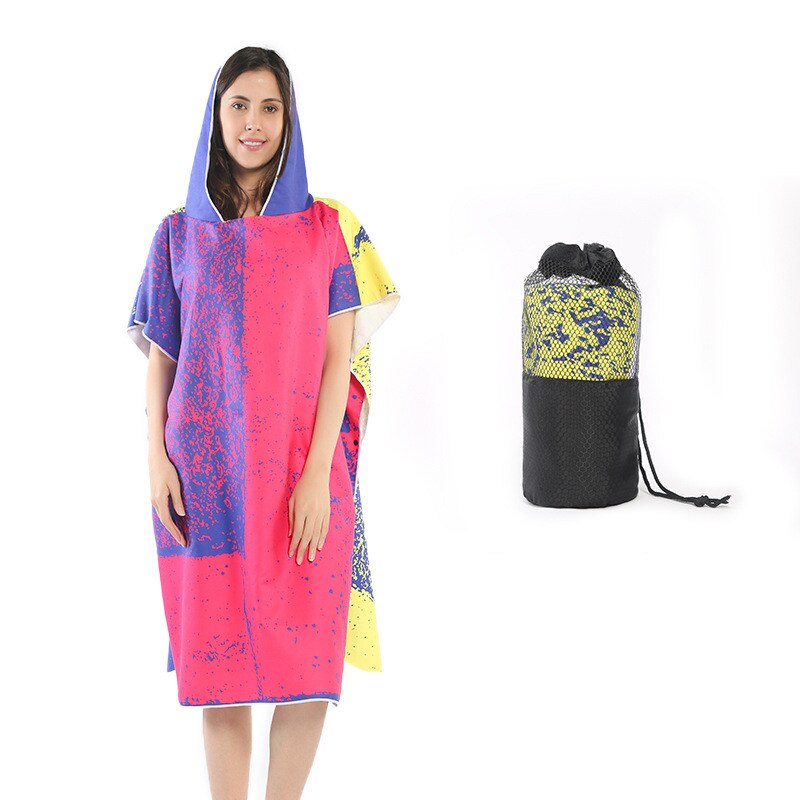 Szybkoschnący szlafrok kąpielowy, ręcznik plażowy z kapturem, ręcznik plażowy dla dorosłych, ponczo, ręczniki damskie, męskie, peleryna robić pływania: 2