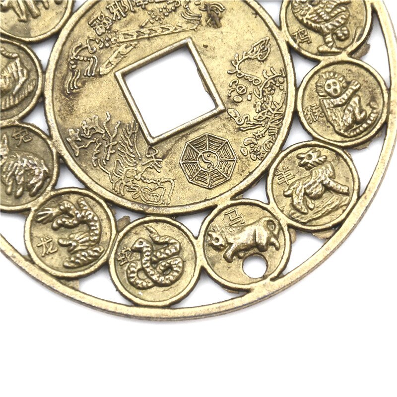 1PC Auspicious Lucky Chinese Zodiac Feng Shui Coin Good Luck Prosperous Protection