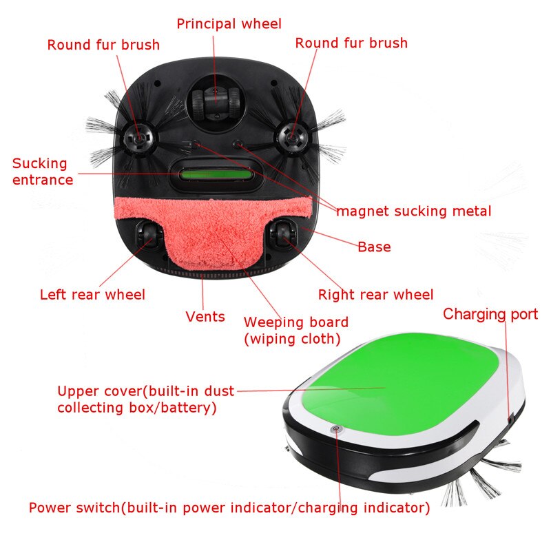 Electric Wireless Vacuum Sweep Robot Mini Smart Sweeping Robot Automatic Suction Machine Cleaner Dust Machine For Home Household