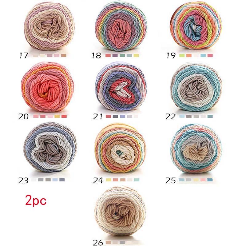 Fils de coton en soie naturelle doux | Laine, fil épais, tricot d'amoureux, laine tricot Crochet, tissage fil, bricolage, 2 pièces