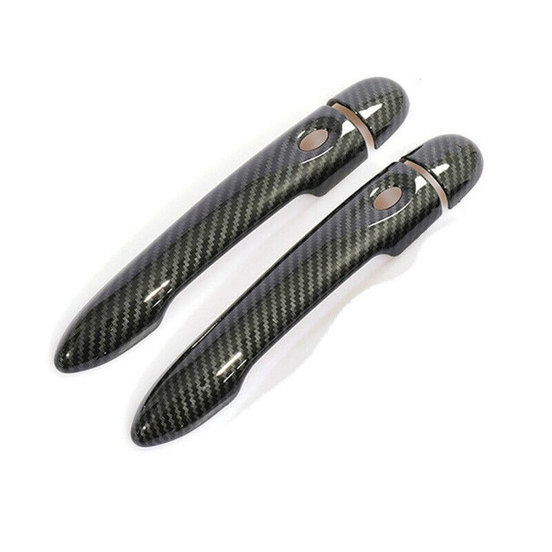 For Renault Clio IV Clio 4 Lutecia Carbon Fiber Car Door Handle Cover Accessories: 2Dr no key 2 buttons