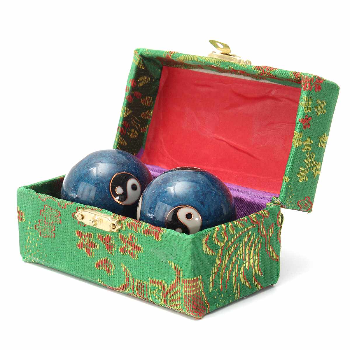 Pelota de Baño azul para la salud china, pelota de masaje para terapia de balonmano, ejercicio alivio estrés, pelotas de Fitness