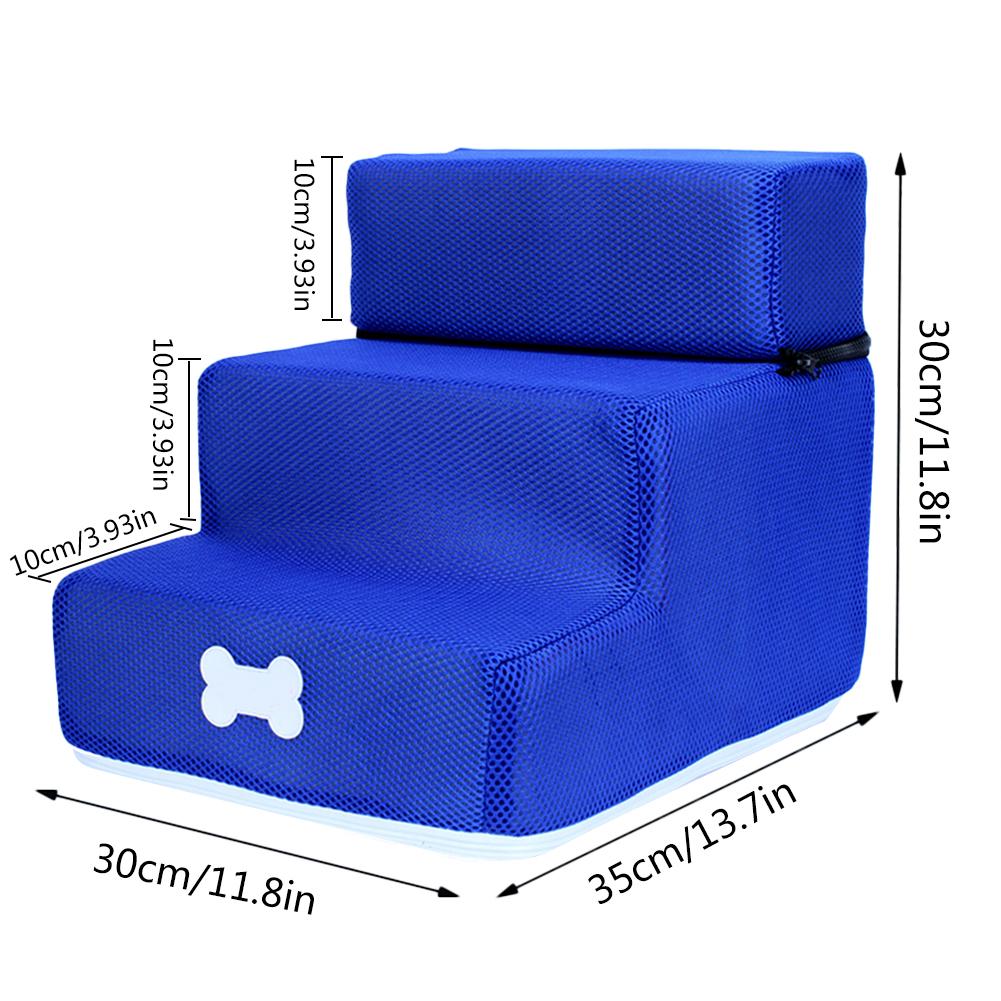 Dog Stairs Pet 3 Steps Stairs for Small Dog Cat Dog House Pet Ramp Ladder Anti-slip Removable Dogs Bed Stairs Pet Supplies: D