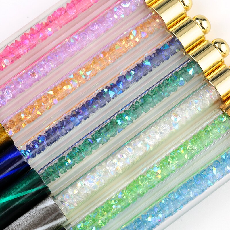 1 st akryl nail art penslar penna multi size uv gel kattögon strass prickig måla naglar borste för manikyr verktyg