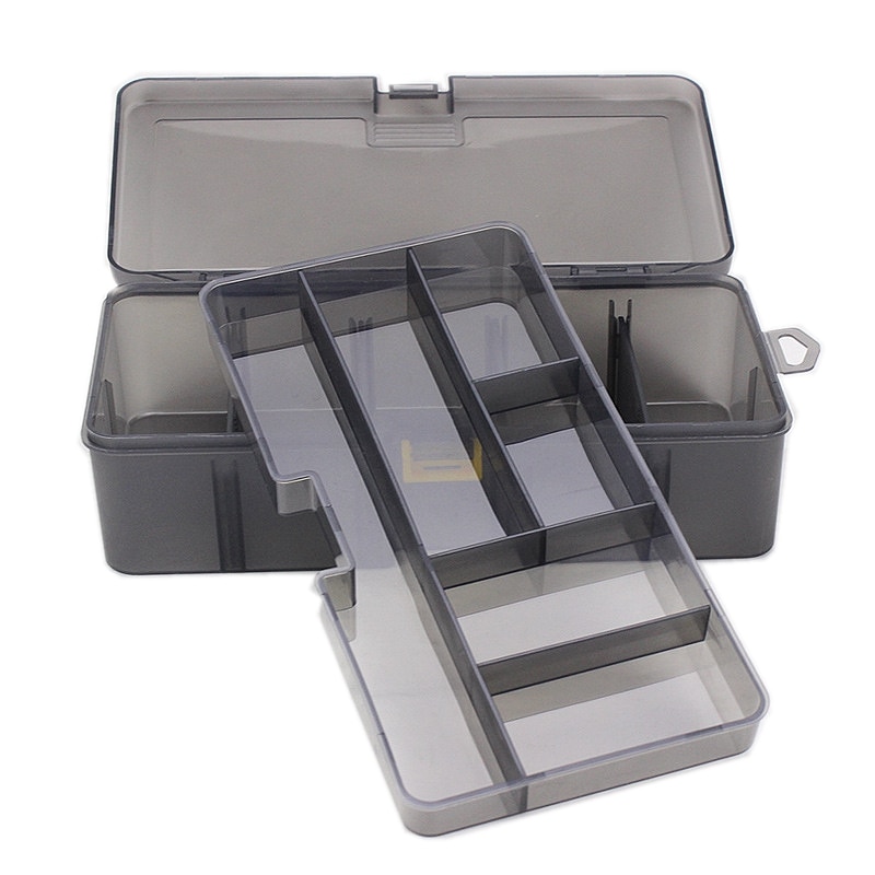 Dual Layer Multifunctional Fishing Lure Hooks Tools Box Durable Plastic Fishing Tackle Box for Fishing Lovers