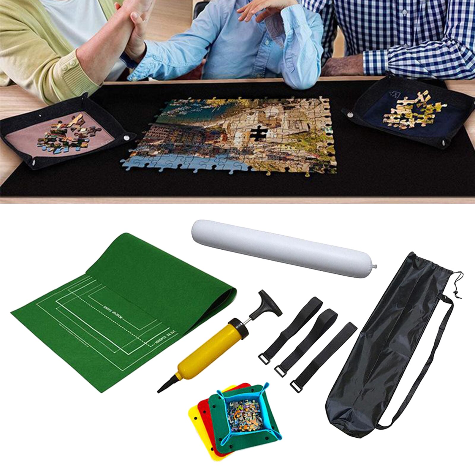 Puzzels Mat Jigsaw Roll Voelde Mat Speelkleed Grote Voor Tot 1500 Stuks Puzzel Accessoires Draagbare Reizen Kruipen Mat baby Speelgoed