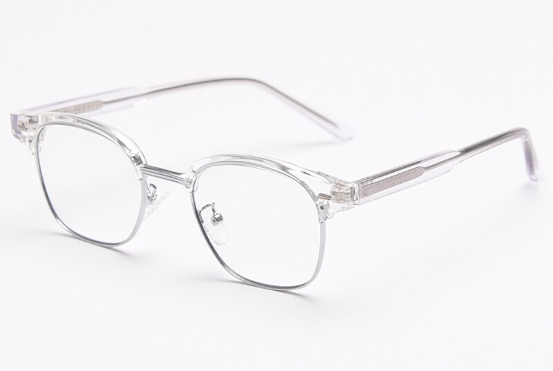 Kachawoo square optical glasses frame men retro tr90 woman eyewear accessories half-frame acetate Korean style grey black brown: transparent