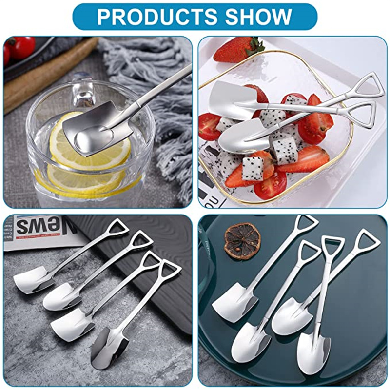 Ice Cream Shovel Spoons Set Stainless Steel Dessert Fruit Chocolate Cake Teaspoons Coffee Spoon Party Spoons Wedding