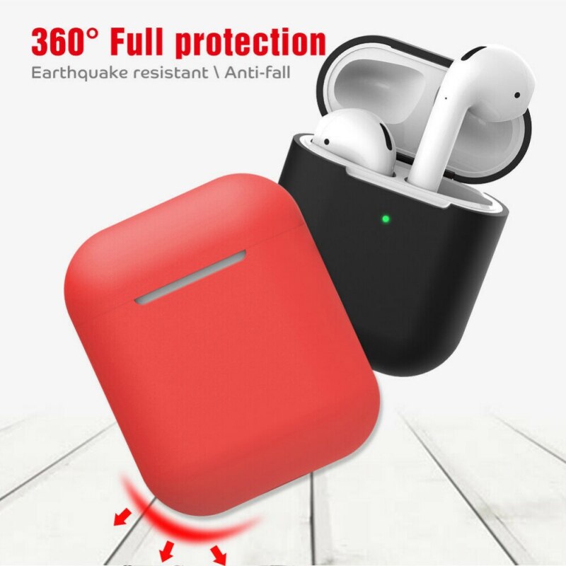 Silikonowe słuchawki etui do AirPods 2 Anti-fall bezprzewodowe słuchawki Bluetooth AirPods osłona ochronna do AirPod 2 slim przypadku