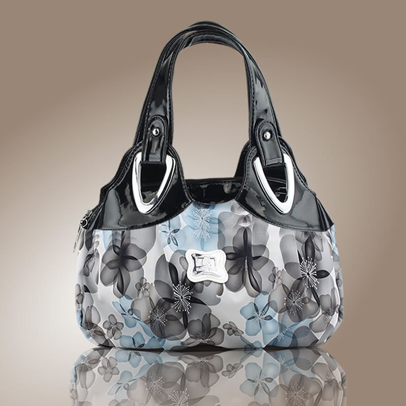 Korean handbag beautiful Women PU leather Bag Tote Bag Printing Handbags many style Satchel MM5: Black Dream Blue