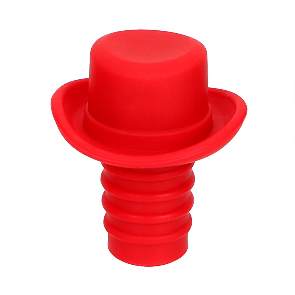 Tapón de vino HOOMIN, sombrero Formal, cerveza, Soda, tapa de botella de corcho, tapón divertido de botella de silicona, suministros para Barra de cocina, herramientas para Bar: Wine