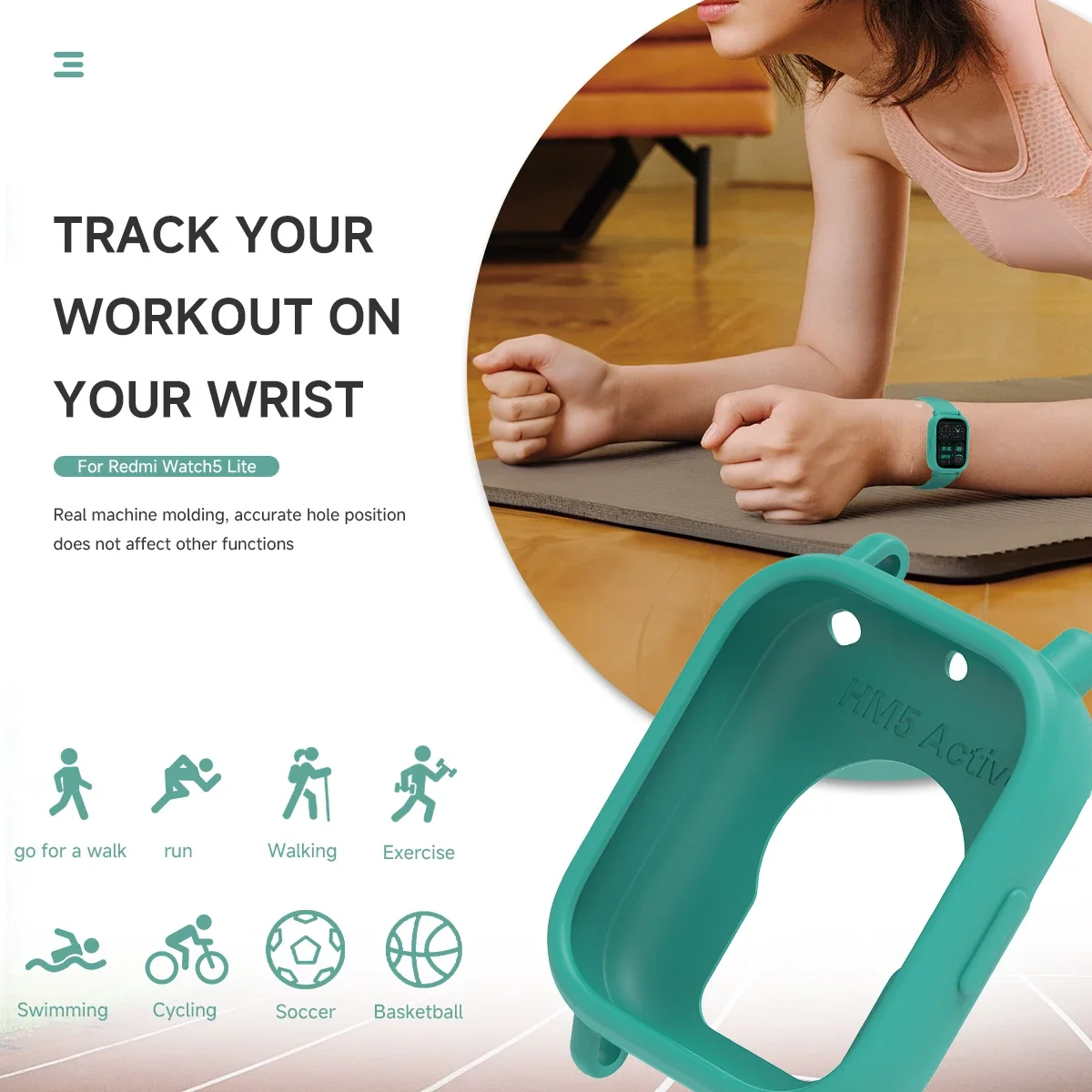 Horlogekast voor Redmi Watch 5 Actieve horlogedecoratie Zachte siliconen hoes voor Redmi Watch 5 Lite Anti-kras beschermende schaal