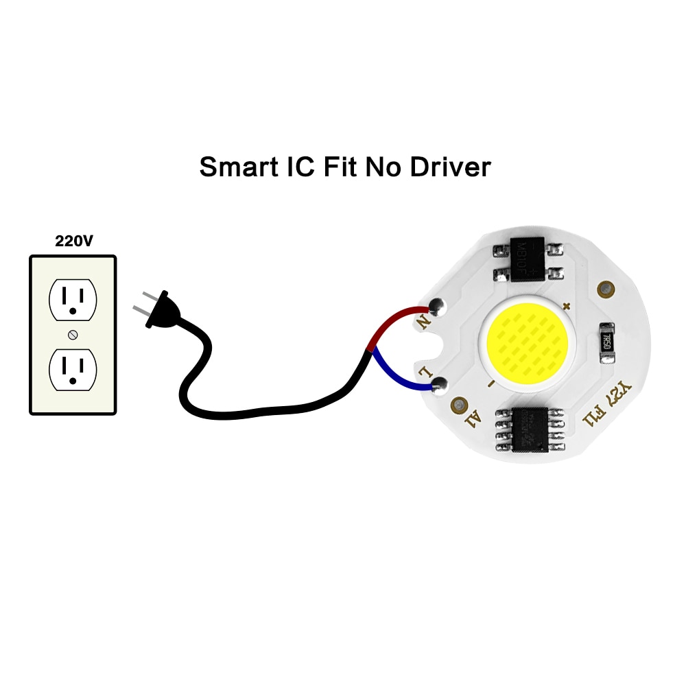 5 stk cob chip led lampe 3w 5w 7w 10w 12w y27 lampada led chip 220v 240v ip65 input smart ic til diy led flood lys spotlight