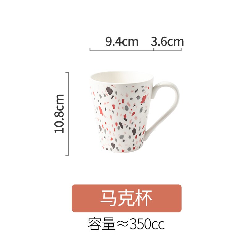 Vaisselle en céramique Terrazzo de 10 pouces, plateau de rangement, tasse à café, plateau à manger pour la maison, salon de thé, accessoires de décoration