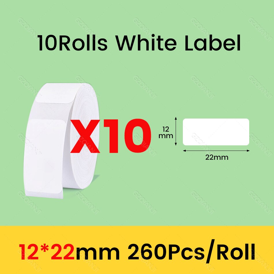 Niimbot D11 D101 D110 Offical Label Sticker Paper Rolls Various sizes of White Color Label Papers 3 5 10 Rolls for Printer USE: Rose Gold