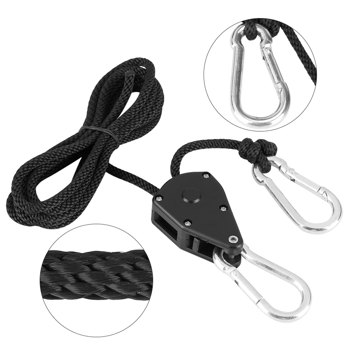 2 stücke 1/8 zoll Ratsche Aufhänger Pulley Seil Für Hängende Zelt Zimmer Fan Wachsen Pflanzen Lampe Raum Fan carbon Haken Lanyard