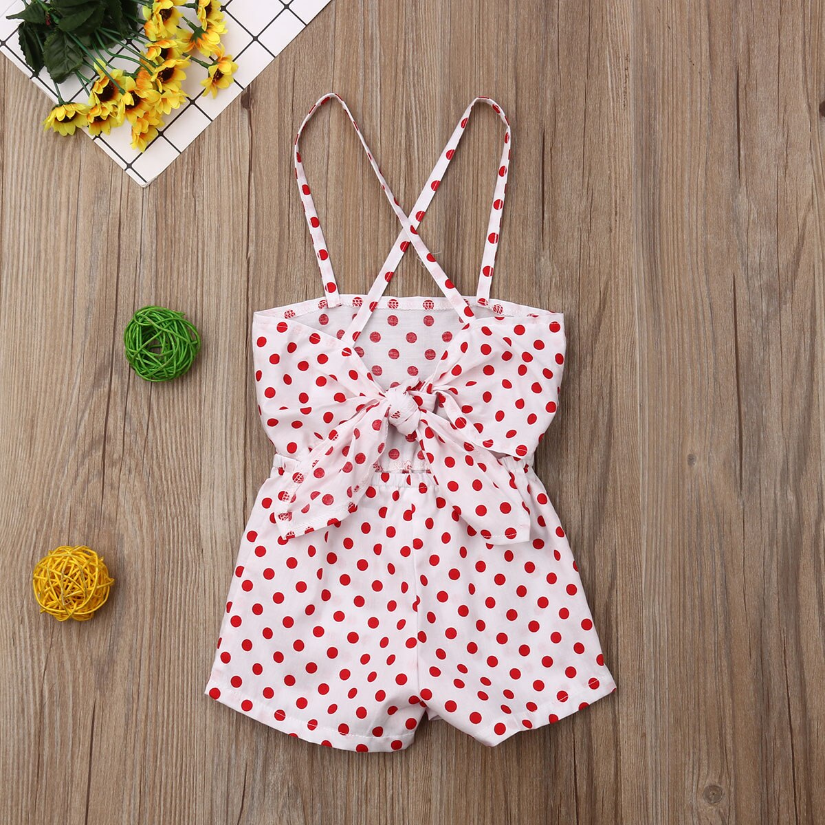 Toddler Kid Baby Girls Clothes Sling Jumpsuit Romper Dot Overalls Outfits Set Sleeveless