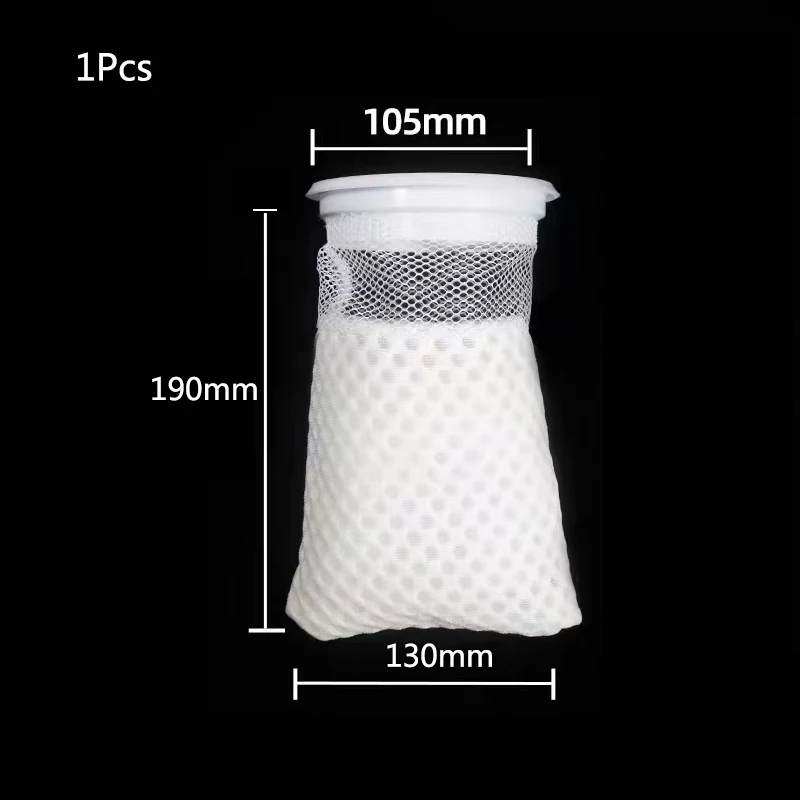 Anti Overflow Aquarium Filter Bag with Frame Washable Reusable Mesh Foam Carpet Sock Bag for Fish Marine Filtration System: GRAY