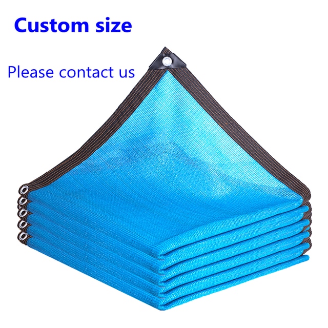Anti-UV HDPE Blue Sun Shading Net Succulent Plant Sunshade Net Garden Greenhouse Outdoor Swimming Pool Cover Sun Shade Net: Custom size