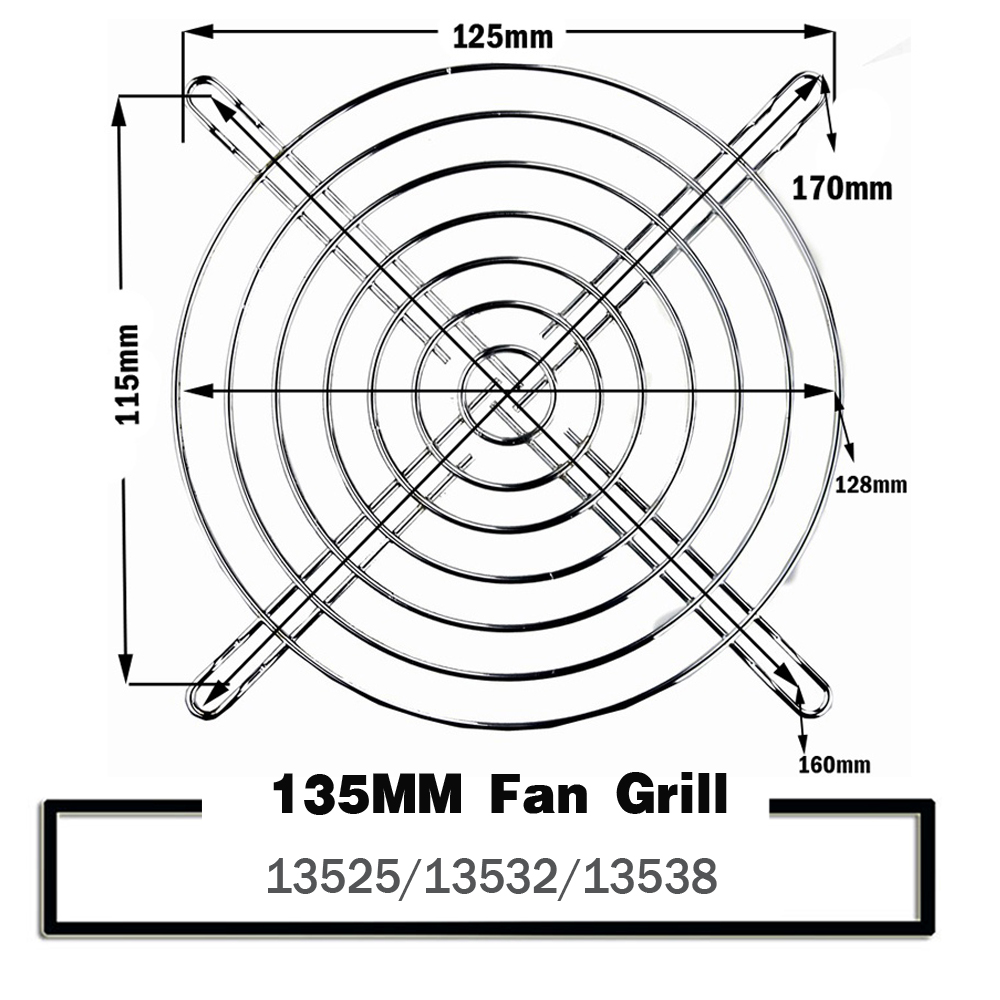 Griglia per ventola di raffreddamento Reti in ferro metallico per ventola del computer 30mm 40mm 50mm 60mm 70mm 80mm 90mm 120mm 135mm 140mm 170mm 200mm Griglia per ventola: 2MM / YELLOW