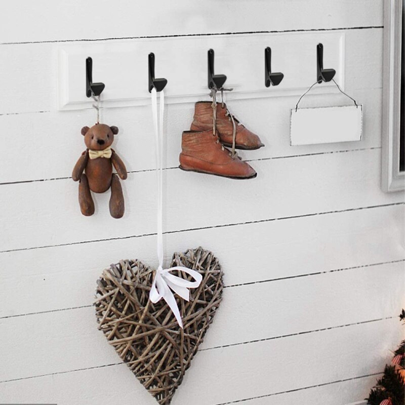 8 Pack Wall Mounted Coat Hooks Heavy Duty Utility Clothes Hat Bag Hanger Rack with Screws Anti-Rust Hanging Organizer