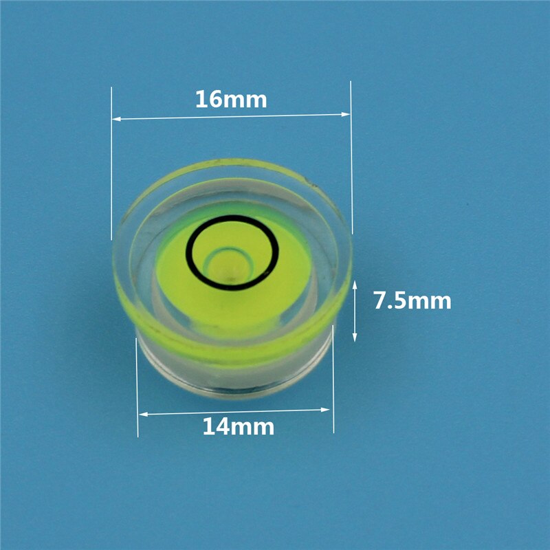 Qase materiaal flens waterpas universeel rond acryl waterpas horizontaal instrument maat 16*7.5mm(20 stuks/partij)