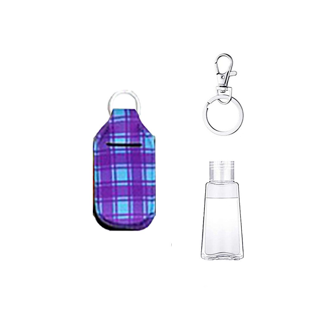 Llavero para desinfectante de manos, cubierta de botella para viaje, portátil, multifuncional, desinfectante de manos, botella, llavero, caja de almacenamiento: H