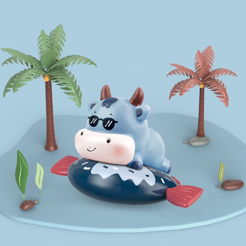 1PCS Cute Cartoon Animal Bath Toy for Baby Beach Pool Wound-up Chain Clockwork Kids Toy Baby Shower Interactive Toys for Kids: Style7