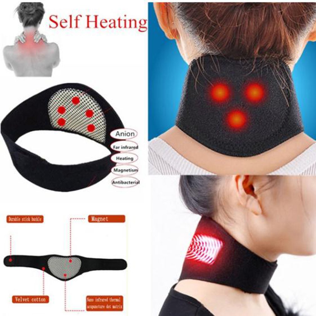 Ceinture de cou Tourmaline auto-chauffant thérapie magnétique cou ceinture ajustable orthèse soulagement de la douleur vertèbre cervicale protéger les soins de santé ONLENY