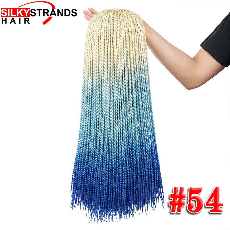Extensiones de cabello trenzado ombré con hebras sedosas, trenzas de ganchillo sintéticas, colores grises y rubios: P18 / 613 / 6 unids/lote