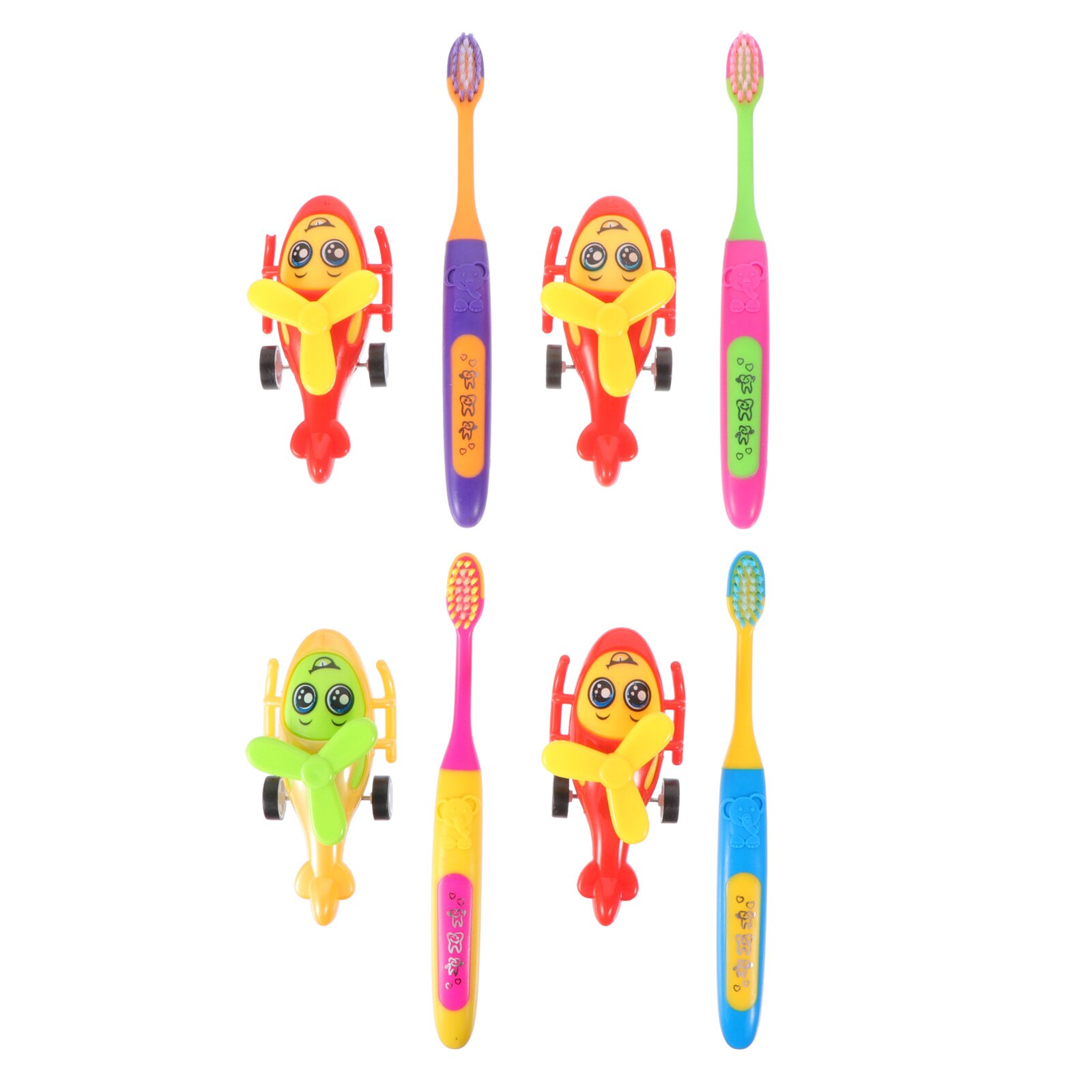 4 Sets of Cartoon Teeth Brush Household Toothbrush Teeth Cleaning Tool with
