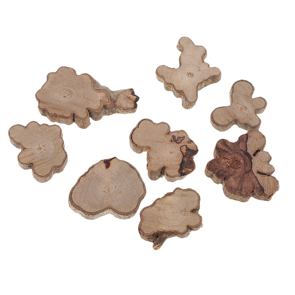 30 Pcs 2-4cm Natural irregular Wood Log Slices Disc Shabby Chic Wooden DIY Crafts Decorative Rustic Wedding Party Supplies Decor