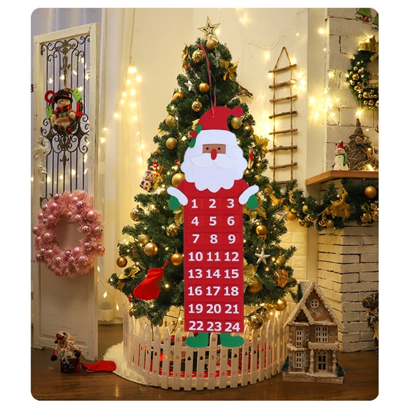Felt Christmas Tree Calendar for Xmas Tree Kids Craft Decoration Ornaments