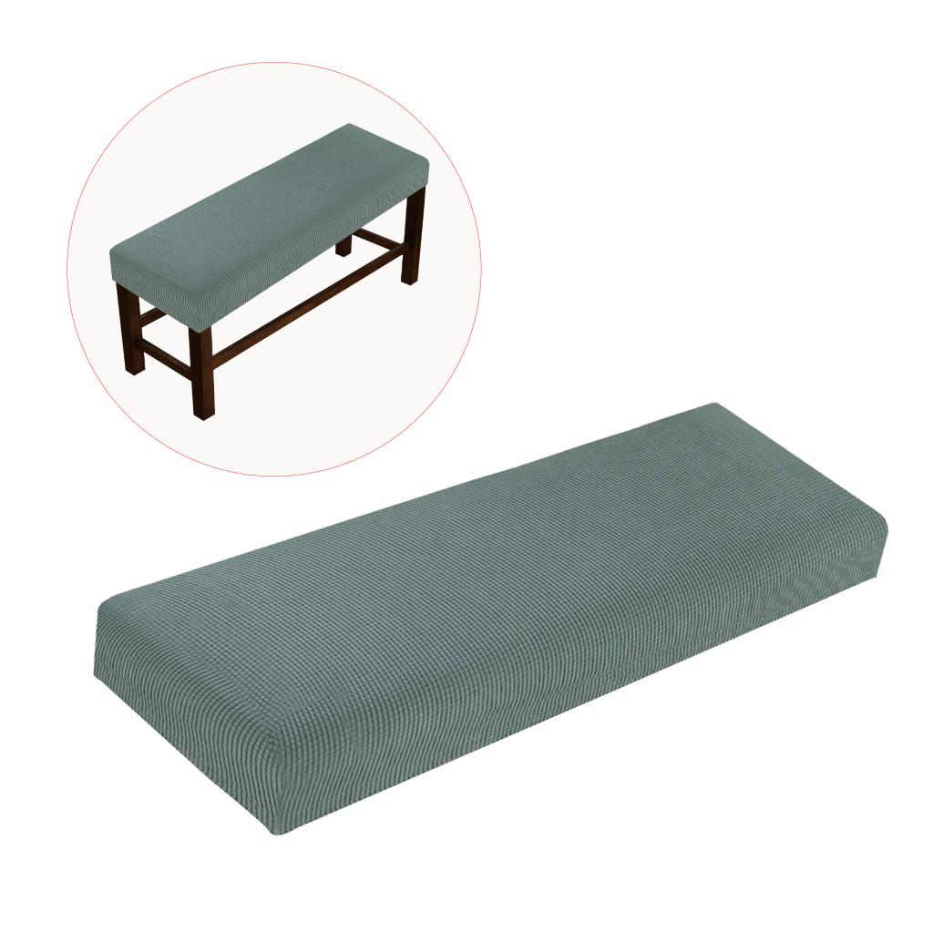 Stretch matbord bänk lock - mjukt stretch matsal bänk slipcovers skydd, maskintvättbart avtagbart halkfritt: Grön