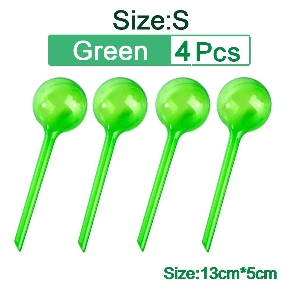 1/4/10 PCS Automatic Plant Watering Bulbs Self Watering Balls House Garden Water Can Houseplant Device Drip Irrigation System: S Green 4Pcs