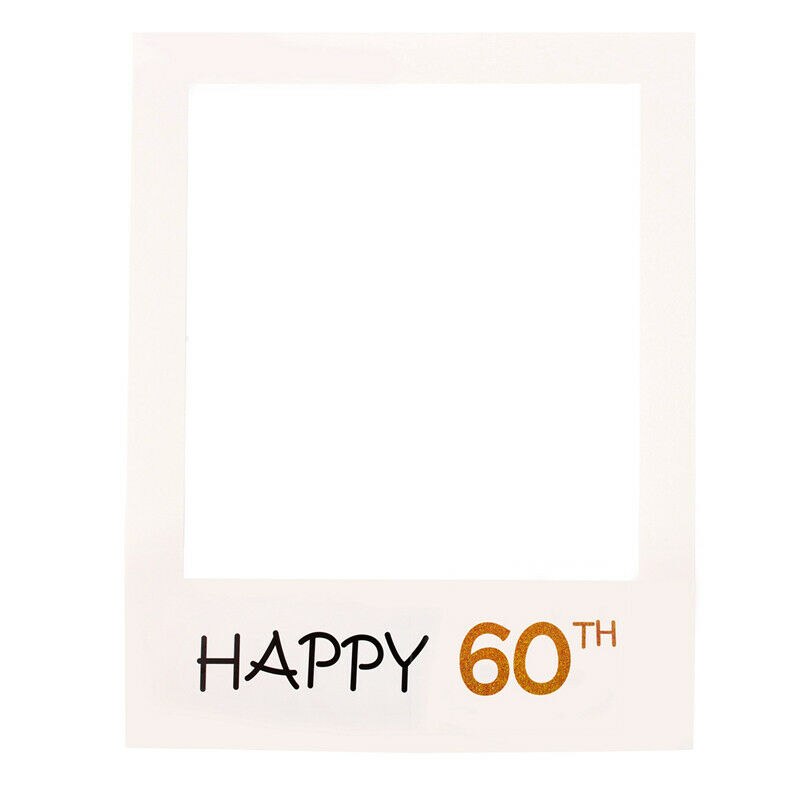 40th Photo Booth Frame Props 21th 30th 50th 60th Year PhotoBooth Props Anniversary Birthday Party Decorations Adult: 60th