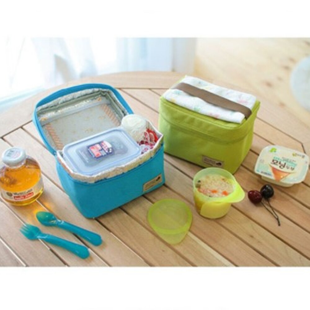 4 Kleur Kleine Draagbare Waterdichte Nylon Koeltas Lunchbox Leisure Picknick Bento Container Voedsel Thermische Zak Pouch Voor Vrouwen