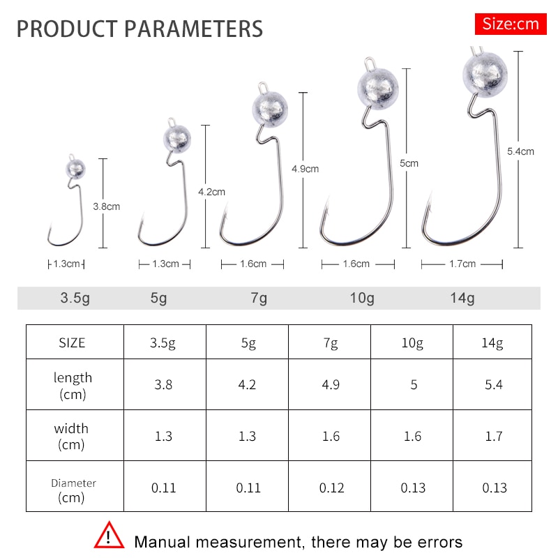 MEREDITH-anzuelos de pesca Jigging, 10 unids/lote, 3,5g, 5g, 7g, 10g, 14g