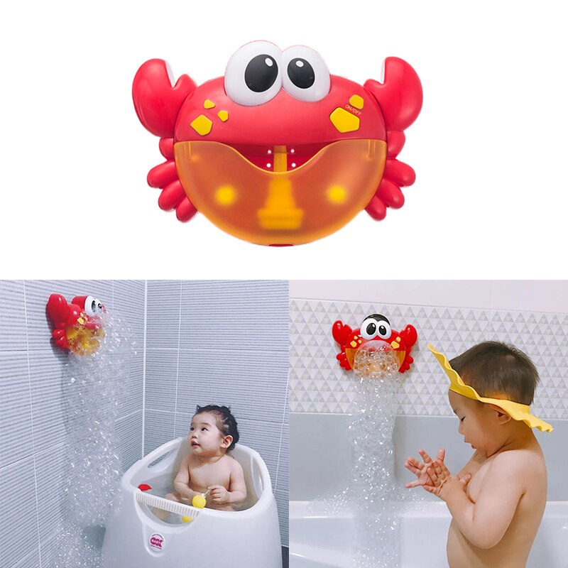Krabbe boble maskine baby badning sæbe maskine sjov børn badning musik legetøj badekar sæbe skum badeværelse produkter