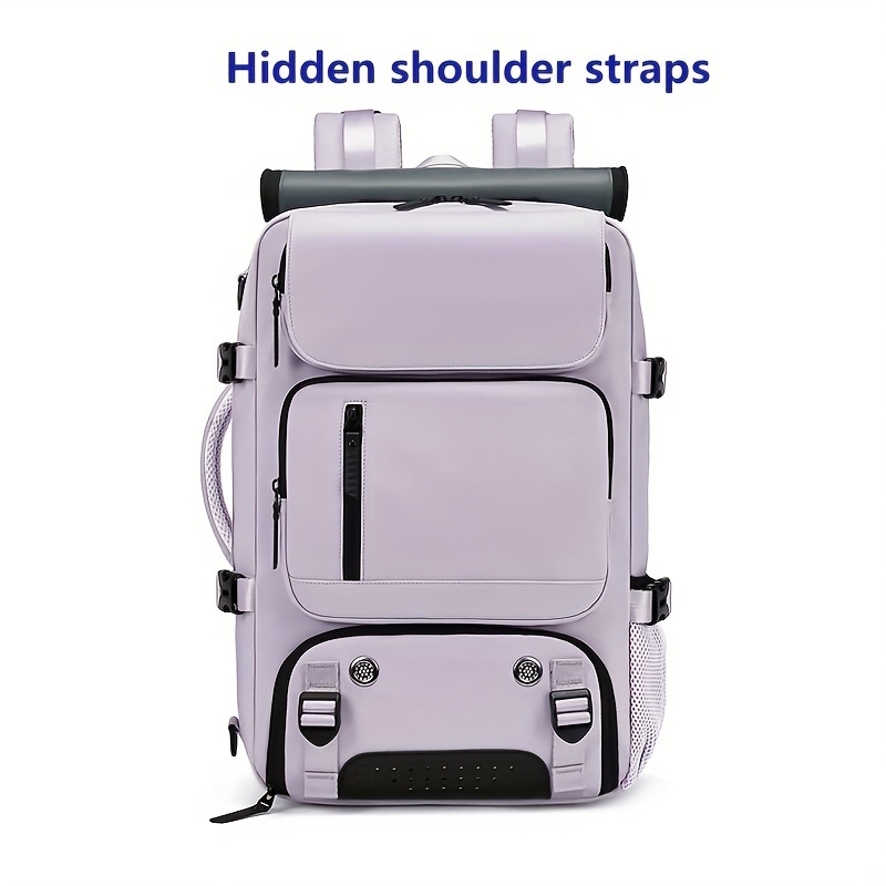 Woman travel backpack,waterproof 16 inch Business Laptop Backpack with Shoe Bag Hidden USB charging port Hiking camping backpack: Lavender