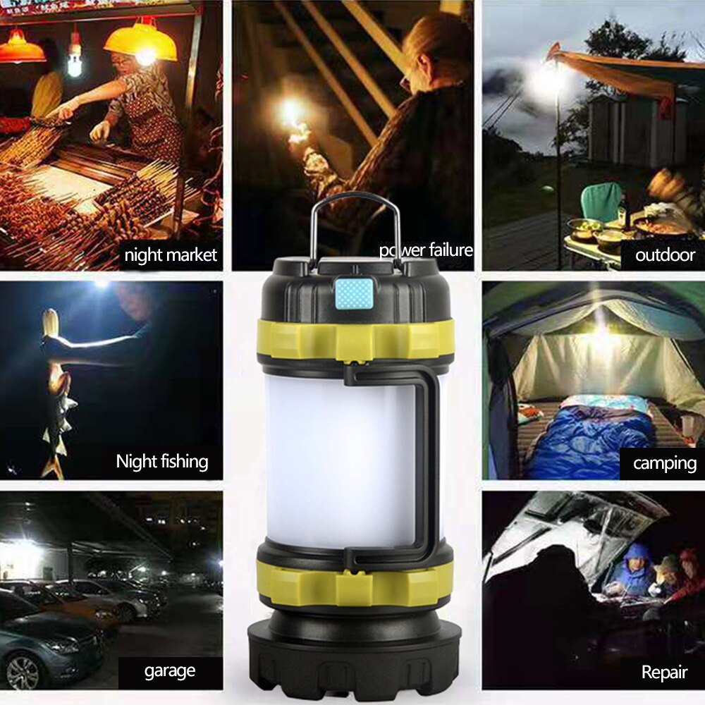 Red And White Light Portable Camping Lamp Built In Battery LED Camp Lantern USB Rechargeable Flashlight For Hiking Fishing